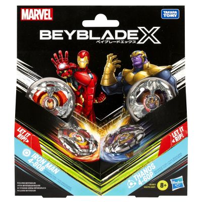 BEYBLADE X MARVEL SET DUO IRON MAN 4-80B SI THANOS 4-60P VIVG0278_G0287