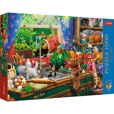 PUZZLE TREFL 1000 PREMIUM PLUS TEA TIME PISICI NAZDRAVANE VIV10839