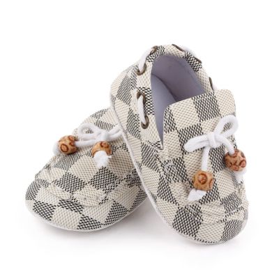 Pantofi pentru bebelusi cu carouri in nuante de gri chd0945-3-va7