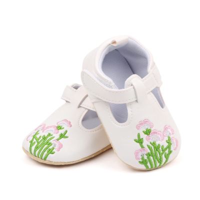Pantofiori albi cu broderie florala csbz3037-3-va5
