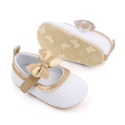 Pantofiori albi cu insertie aurie chd2630-2-va6