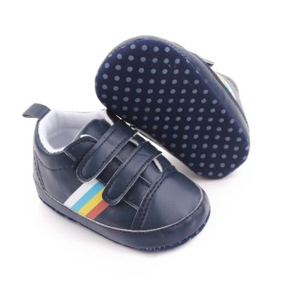 Pantofiori sport bebelusi bleumarine cu dungi multicolore chd2670-2-va6