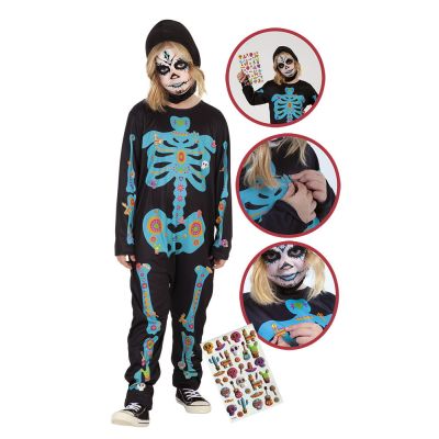 Costum de carnaval cu autocolante - schelet infricosator