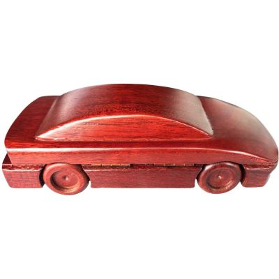 Cutie suport pixuri din lemn, design in forma de masina 19.5x7.5x5.5 cm OEM BBJB3406858_Rosu