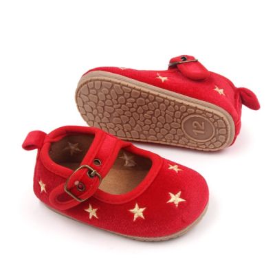 Pantofiori rosii cu stelute aurii csbh3046-1-va4