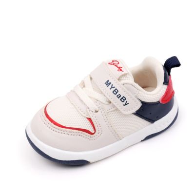 Adidasi albi cu insertii bleumarine pentru copii - mybaby chbm02-4-c