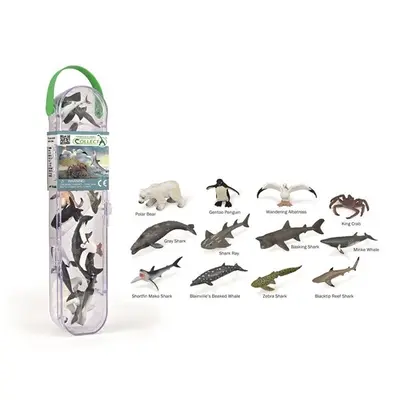 Cutie cu 12 minifigurine pictate manual animale marine 3 a1211 - okecola1211box