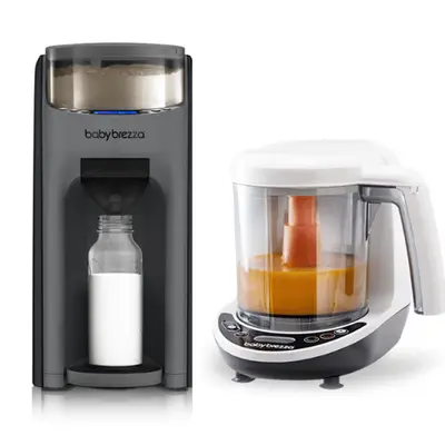 Pachet Bebe Start - Espressor lapte Formula Pro Advanced Charcoal + Robot One Step Baby Food Maker Baby Brezza