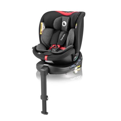 Scaun auto, Lionelo, i-Size Navy, 0-36 Kg, 40-150 cm, Cu isofix si picior de fixare, Protectie laterala, Rotire 360 grade, Ajustare spatar in 4 pozitii, Tetiera reglabila in 11 trepte, Conform cu R129, Negru/Rosu BYNLO-NAVY_I-SIZE_BLACK_RED