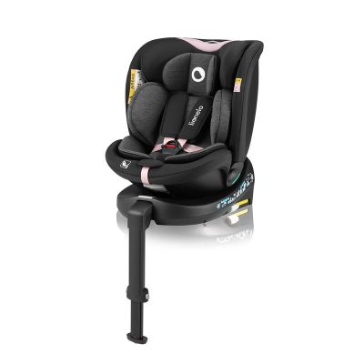 Scaun auto, Lionelo, i-Size Navy, 0-36 Kg, 40-150 cm, Cu isofix si picior de fixare, Protectie laterala, Rotire 360 grade, Ajustare spatar in 4 pozitii, Tetiera reglabila in 11 trepte, Conform cu R129, Negru/Roz BYNLO-NAVY_I-SIZE_BLACK_PINK