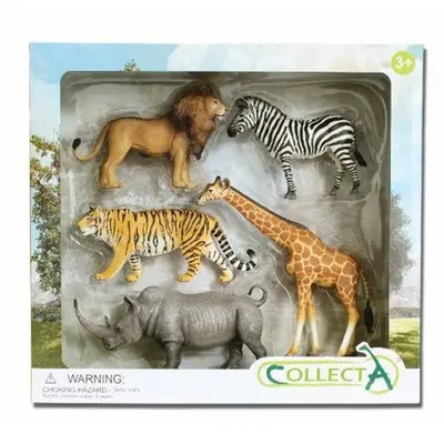 Set de 5 figurine pictate manual animale din savana africana - okecol84108wb