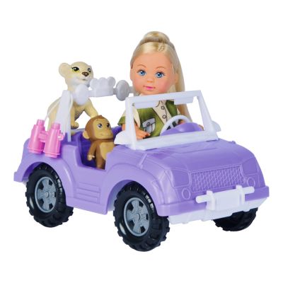 Papusa simba evi love safari 12 cm cu masinuta, animale si accesorii hubs105733648