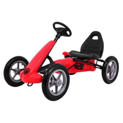 Kart cu pedale si roti gonflabile, varsta 3 ani+, 113x60x65 cm, gokart star - rosu edeedi1904.cr
