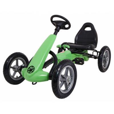 Kart cu pedale si roti gonflabile, varsta 3 ani+, 113x60x65 cm, gokart star - verde edeedi1904.zie