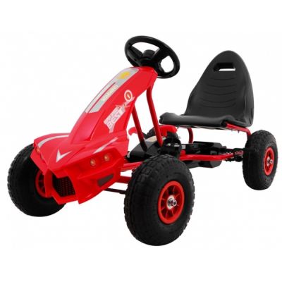 Kart cu pedale si roti gonflabile, varsta 3 ani+, 114x59x63 cm, gokart champion - rosu edeedia18.cr