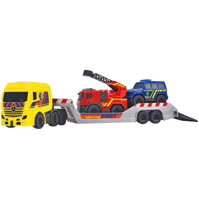Set dickie toys micro rescue truck cu un camion de salvare si 2 vehicule hubs203715020