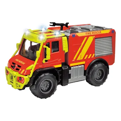 Masina de pompieri majorette mercedes unimog u530 fire truck 13 cm cu lumini si sunete hubs213712003038
