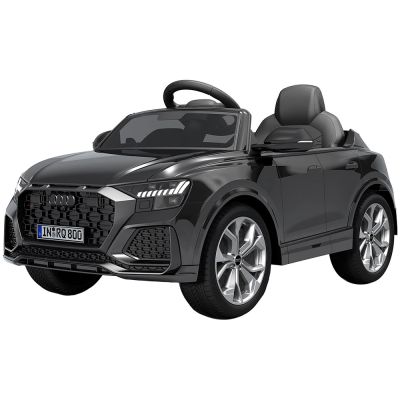 Masinuta electrica chipolino audi rs q8 cu scaun din piele si roti eva black hubelkauq8r23b
