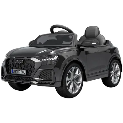 Masinuta electrica chipolino audi rs q8 cu scaun din piele si roti eva black hubelkauq8r23b