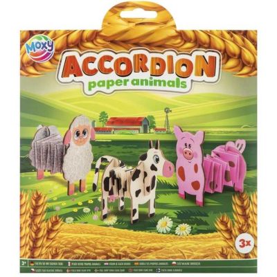 Set Animale acordeon din carton, 3 buc Moxy GR100107 BBJGR100107_Animale ferma