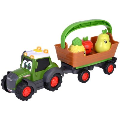 Tractor simba abc freddy fruit trailer 30 cm cu lumini, sunete, remorca si figurine hubs204115010