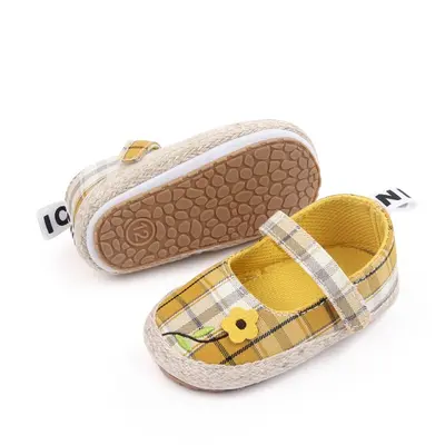 Balerini pentru bebelusi, in carouri galbene chbhm226-3-va15