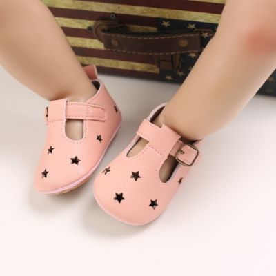 Pantofiori roz cu stelute decupate chc-684-3-va14