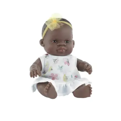 Papusa bebelus fetita africana 21 cm in rochita, corp parfumat, colectia my friends and me - okeml33003