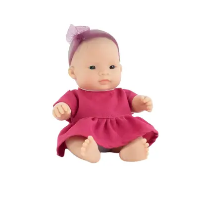Papusa bebelus fetita asiatica 21 cm in rochita, corp parfumat, colectia my friends and me - okeml33004