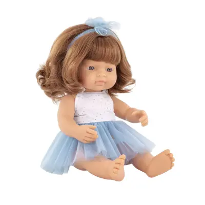 Papusa fetita caucazian roscata 38 cm in rochita, corp parfumat, colectia my friends and me - okeml33203