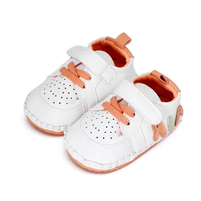 Adidasi pentru bebelusi, albi cu detalii portocalii chd2692-1-va3