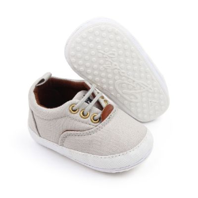 Pantofiori gri cu sireturi pentru bebelusi chd2759-5-va18