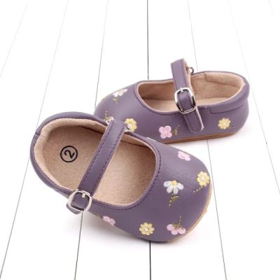 Pantofiori mov cu floricele colorate brodate csbmh3039-2-va18
