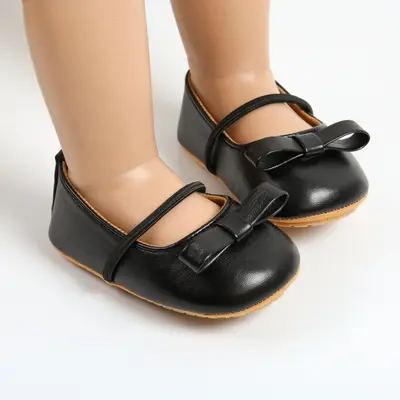 Pantofiori negri cu fundita decorativa csm2041-5-va18