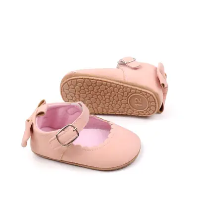 Pantofiori roz somon cu fundita la spate chbbw3101-3-va17