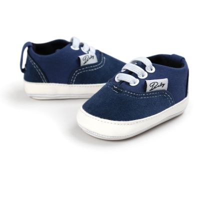 Pantofiori sport albastri pentru bebelusi, cu sireturi elastice si talpa flexibila chd0754-6-va11