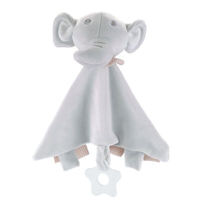 Paturica, Free2Play, Elephant, Moale, Cu zornaitoare, Cu jucarie dentitie, 33 x 33 x 8 cm, Grey BYN82764