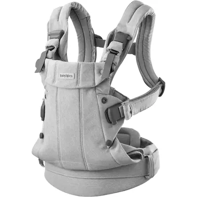 BabyBjorn - Marsupiu anatomic cu multiple pozitii de purtare colectia Harmony, tesatura melange, Light Gray BSAFE088029E1