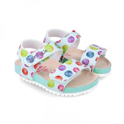 Sandale din piele pentru copii Baloane colorate, Garvalin, sky (Marime: 29) JEM242452-A-29