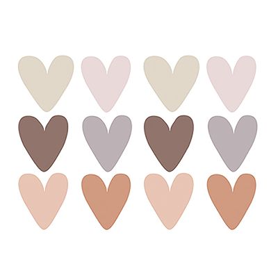 Sticker Decorativ Pentru Copii, Autoadeziv, Inimioare Boho, 30x22,5 cm EKDWS63041
