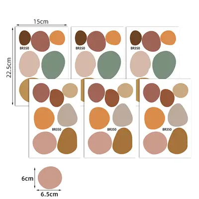 Sticker Decorativ Pentru Copii, Autoadeziv, Pete Colorate EKDWS63046