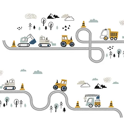 Sticker Decorativ Pentru Copii, Autoadeziv, Tractorase, 32x144 cm EKDWS63042