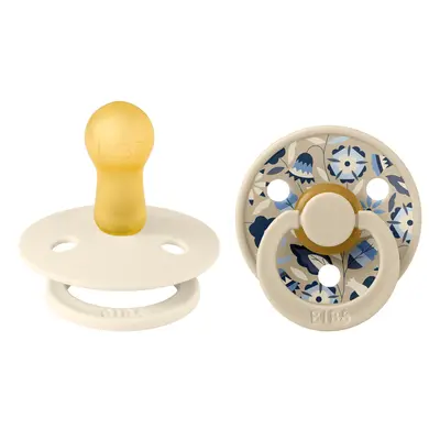 Bibs x liberty - set 2 suzete colour bobo latex, tetina rotunda, 6 luni+-ivory/vanilla bbb12020101
