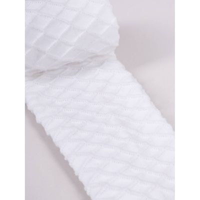 Colanți pentru fetițe din jacquard, din bumbac organic, albi ral-0007g