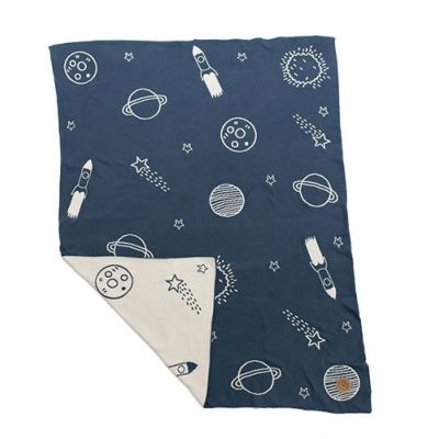 Niu paturica din bumbac organic cu doua fete 80x100 cm space lvtkniu3969