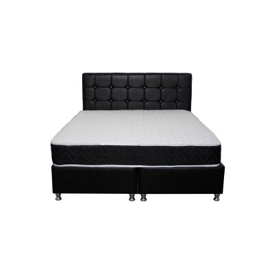 Set saltea ortopedica, praga 160x190x22 cm, cu plasa de arcuri tip bonell, box spring system, fermitate medie, sistem de aerisire perimetral, saltsib plus 2 perne matlasate microfibra 50x70cm, lavabile la 60°c drm1723