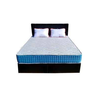 Set saltea ortopedica cu spuma poliuretanica, memory foam 5 cm paris, 140x190x23cm, fermitate tare, sistem de aerisire perimetral, saltex plus 2 perne matlasate microfibra 50x70cm, lavabile la  60°c drm1677