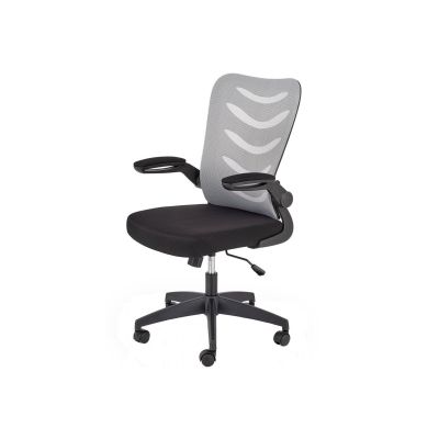 Scaun birou cu mesh hm lovren, ergonomic, suport lombar, inaltime reglabila, cotiere rabatabile, baza polipropilena, 100 kg, negru/gri drm8807