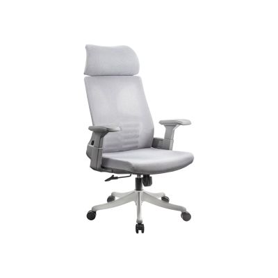 Scaun de birou syyt 9514, ergonomic, mesh, cu tetiera, mecanism de balans, cadru polipropilena, 110 kg, gri drm10267