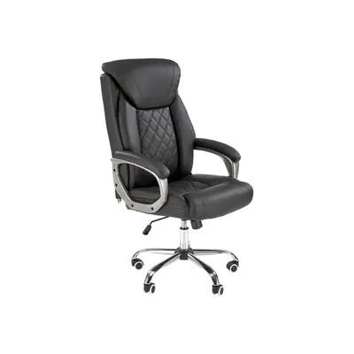 Scaun directorial hm helder, piele ecologica, robust, inaltime reglabila, mecanism de balansare, 100 kg, negru drm10297